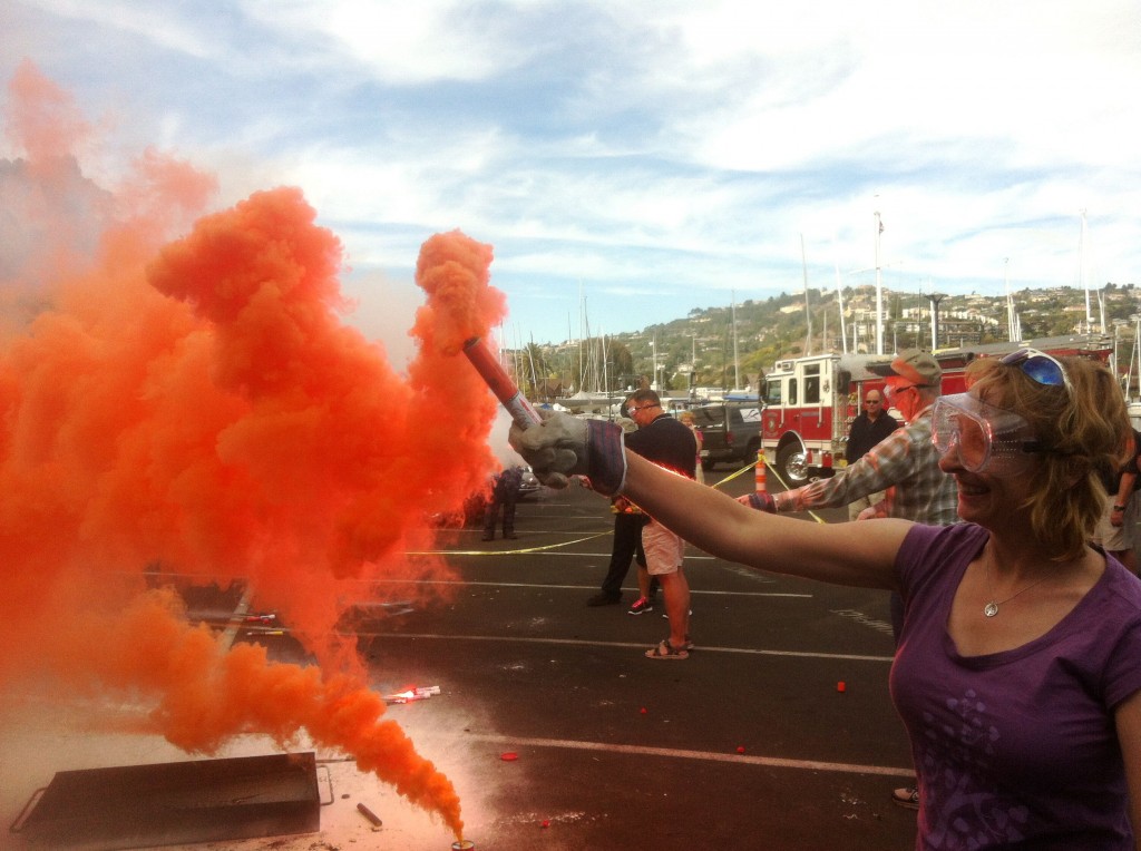 The orange Orion smoke flares didn't work too badly, but they were still hard to light.  